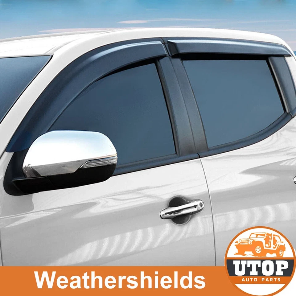 Weather Shields Weathershields Tinted for Mitsubishi Triton MR MQ 15-23 Dual Cab - image 1 of 4