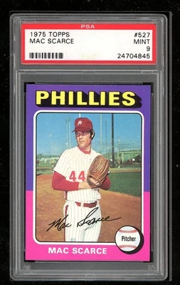 1975 Topps #527 Mac Scarce PSA 9 - Image 1 of 2