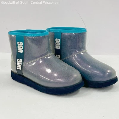 Ugg Classic Clear Waterproof Mini II Ankle Boots Youth Size 5 Blue Gradient - Image 1 of 4
