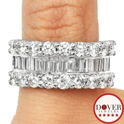 Anillo Estate de oro blanco de 14 quilates con diamantes de 2,19 quilates banda semi eternidad 7,7 gramos sin precio base Foto 1 de 4