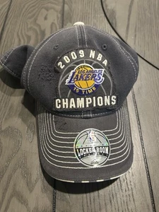 Adidas LA Lakers 2009 NBA 15 Time Champions Hat One Size Gray Distressed Kobe - Picture 1 of 6