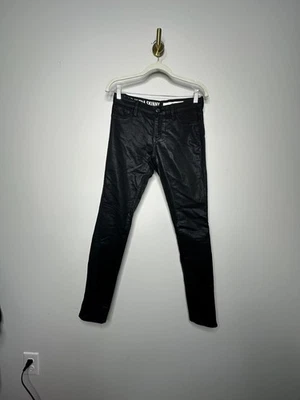 Pantalones de mezclilla DKNY negros brillantes recubiertos Ave B ultra ajustados para mujer 2 Foto 1 de 4