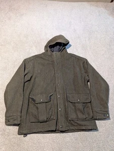 Gander Mountain Jacket Mens Large Green Wool Blend Hunting Coat Parka - Picture 1 of 15