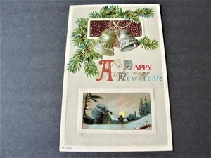 Feliz Año Nuevo, Mejores Deseos el Día de Año Nuevo - 1912 Postal en relieve. - Imagen 1 de 2