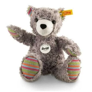 STEIFF Original Lucky Teddy Bear grau/braun Heft beigefügt nicht mehr produziert selten neu mit Etikett - Bild 1 von 12
