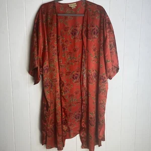 Vintage Solange Satin Women’s Robe Plus Size 26/28 Floral Print Oversized Flowy - Picture 1 of 8
