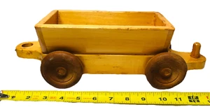 VINTAGE HANDGEFERTIGTER EICHENHOLZEISENBAHNWAGEN, L 14" X H 4" X B 4", Bt. 1,6 lbs. - Bild 1 von 7