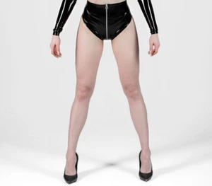 High-Waist Panties - Black, Rave Outfit, Sexy Adult Outfit - Picture 1 of 14