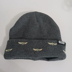 Star Wars The Mandalorian Baby Yoda Grogu Rib Knit Beanie-One Size-Teen/Adult - Picture 1 of 5
