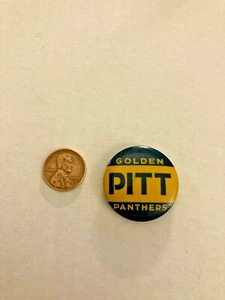 Vintage Pitt Golden Panthers 1.25" Round Pin Metal Rare Missing Pin - Picture 1 of 2