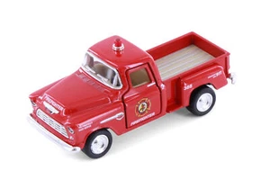 1955 CHEVY STEPSIDE PICKUP TRUCK - FIREFIGHTER 1/54 DIECAST CAR KINSMART 3002DPR - Picture 1 of 2