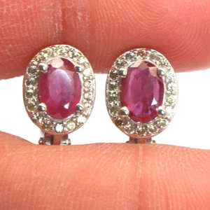 Pinke Rubin Ohrringe, Multicolore Saphir Ohrringe/Damen Ohrringe - Bild 1 von 3