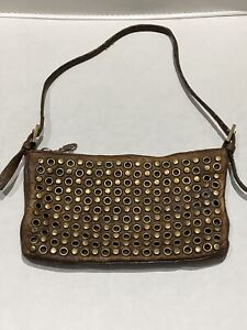 An Old Worn DKNY Brass & Leather Clutch To good to Throw Away Please Read Detail