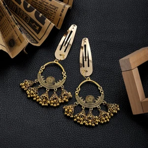 Boho Ethnic Big Carved Turkish Handmade Classic Vintage Bell Tassel Hairpin - Picture 1 of 14