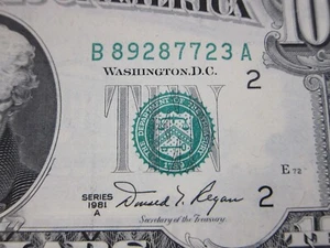 1981A $10 FRN #B89287723A - Picture 1 of 9