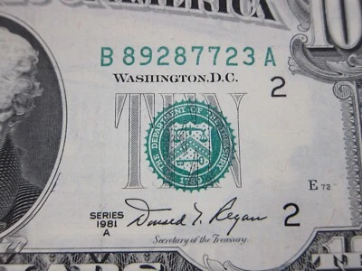 1981A $10 FRN #B89287723A - Image 1 of 4