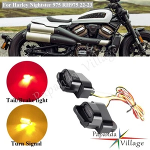 3'' LED Smoke Turn Signal Light Red Brake Tailight For Harley Nightster 975 22up - Picture 1 of 9
