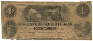 Banco de Seguridad de Acciones del Estado 1853, Newport, Indiana en $1 (DL0025) - Imagen 1 de 2