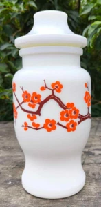 Vintage ARIEL Opaline White Opal Glass Apothecary Covered Pot - Picture 1 of 9