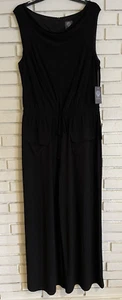 NEW Vince Camuto Black Sleeveless Jumpsuit Cinched Waist Tie Front Sz XL NEW - Picture 1 of 7