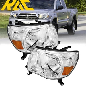 Headlights Headlamps Assembly For 2005-2011 Toyota Tacoma Halogen Chrome Housing - Imagen 1 de 5