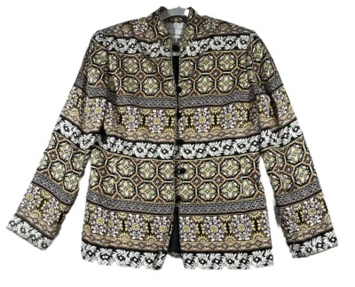 Vintage Adrianna Papell Womens Size 10 Multicolor 100% Silk Jacket Blazer Career - Image 1 of 4