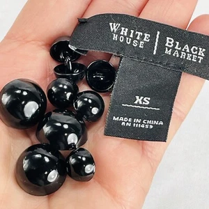Casa Blanca Mercado Negro 9 piezas Botones de vástago de metal levantados con setas abovedadas 2 tamaños - Imagen 1 de 9