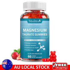 Magnesium Taurate 1800mg Dietary Supplement Muscle & Heart Health 60 Gummies