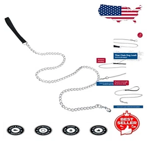 Titan 4mm x 6'' Heavy-Duty Dog Leash with Nylon Handle - Black Stylish Design - Picture 1 of 9
