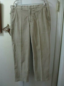 Adjust - A - Band Expandable Waistband Beige Cotton Corduroy Pants - Size 38M - Picture 1 of 4