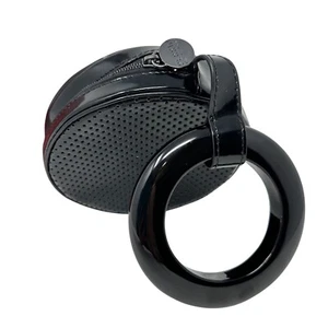 PERRIN Paris Black Patent Leather Perforated Circle Bracelet Bag - Picture 1 of 4