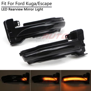 For Ford Escape Kuga 2020-22 LED Side Mirror Light with Turning Lamp Smoke Lens - Picture 1 of 12