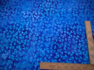 Tonga Batik Fabric By Half-Yard Aqua on Blue Touch of Purple Premium Cotton #2 - Picture 1 of 2