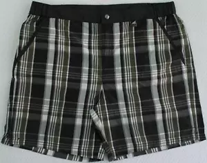 Men's HUGO BOSS Black Gray Plaid Trunks Swimsuit L Large NWT NEW Nice! - Picture 1 of 11