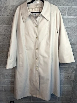 复古 Misty Harbor 长雨衣 – 经典中性风衣 Vibes ☔️ 尺寸 22 1/2 — 第 1/4 张图片