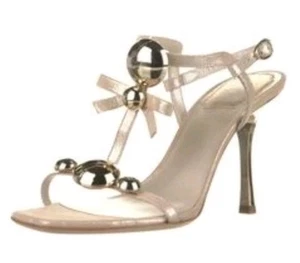 *Christian Dior Damen Gr. 40 Beige Jaipur Leder T-Riemen Sandalen Absatz - Bild 1 von 10