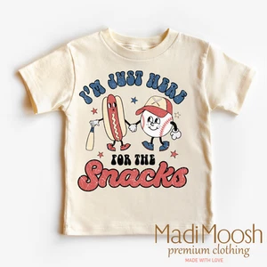I'm Just Here For The Snacks Baseball Shirt - Picture 1 of 5
