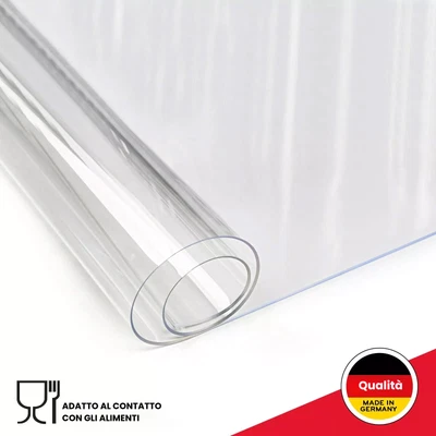 Pellicola Protettiva Tovaglia Tavolo PVC Protezione Trasparente - Smussata 45° - Immagine 1 di 4