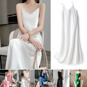 Flattering Womens Satin Long Dress for a Night of Dancing and Celebrating - Picture 1 of 26