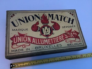 Vintage Large Box of Union Matches Made in Bruxelles, Belgium - Picture 1 of 8