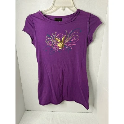 Camiseta gráfica Y2K Playboy diseño mariposa púrpura manga corta para mujer talla M Foto 1 de 4