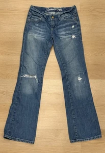 Jeans American Eagle vintage donna preferito ragazzo elasticizzato taglia 0 vita bassa - Foto 1 di 9