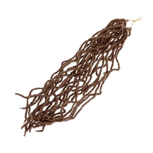 20 Strähnen gehäkelte Haarverlängerungen hellbraun 18 cm gefälschte Dreadlocks Zöpfe - Bild 1 von 12