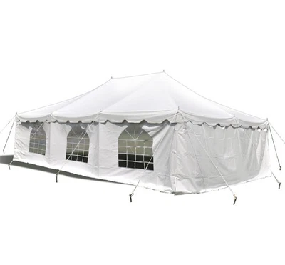 Weekender Pole Tent w Sidewalls 20x30 White Canopy Event Wedding Party Gazebo - Image 1 of 4