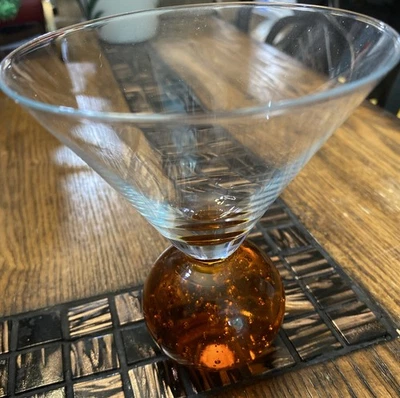 Bola burbuja naranja de vidrio vintage E Cointreau Martini firma desgaste Foto 1 de 4