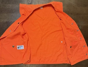 Vintage Filson Vest Mens 38 Blaze Orange Snap Front Water Fowl Hunting Upland 12 - Picture 1 of 23
