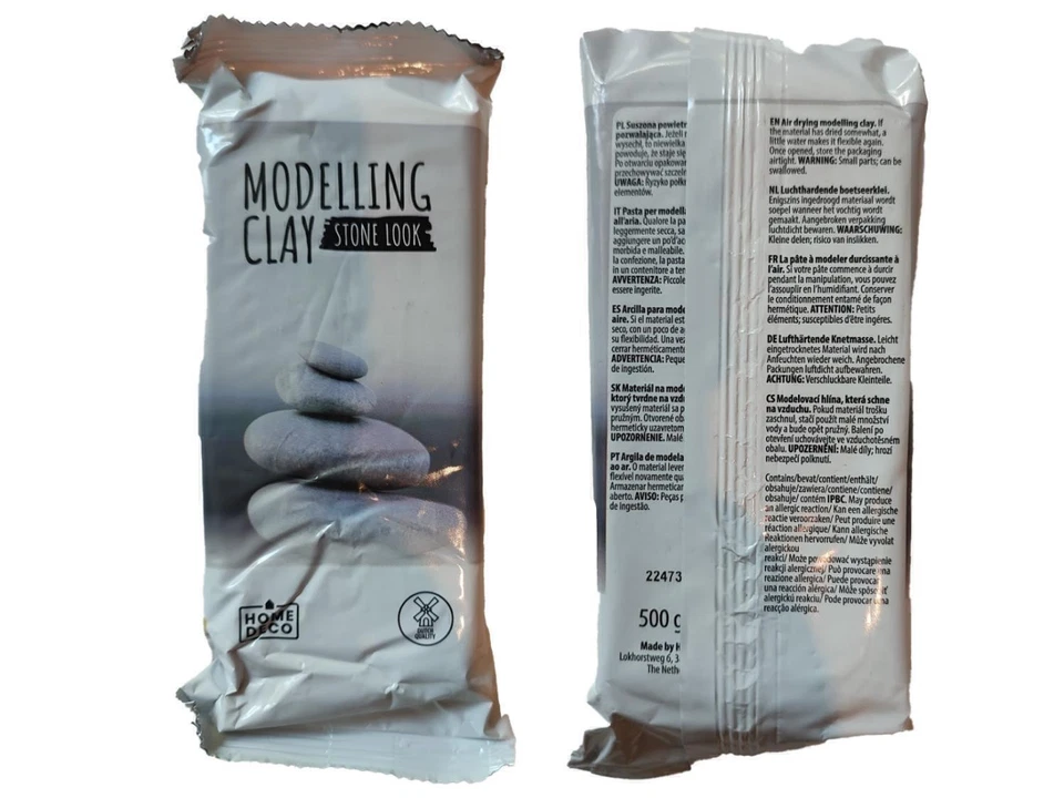 5 kg Modelliermasse Knetmasse Bastelknete Stein-Optik Lufttrocknend (10 x 500 g) - Bild 1 von 1