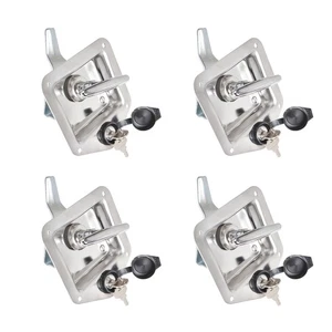 labwork 4 x Trailer Door Latch Rv Door Tool Box Lock with Gasket T-Handle Lat... - Picture 1 of 7