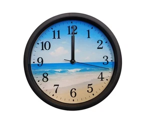 Sandy Beach Wall Clock Tropical Beach House Decor - Picture 1 of 3
