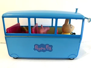 Vintage Peppa Pig blau Schulbus 203 spielt Musik & Sound mit Figuren getestet funktioniert - Bild 1 von 8